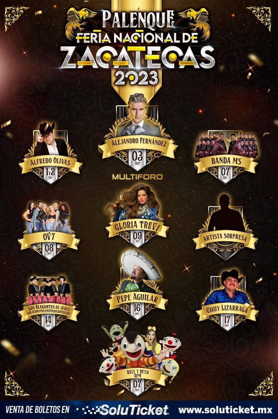 Feria Nacional de Zacatecas 2023, conciertos en el Palenque