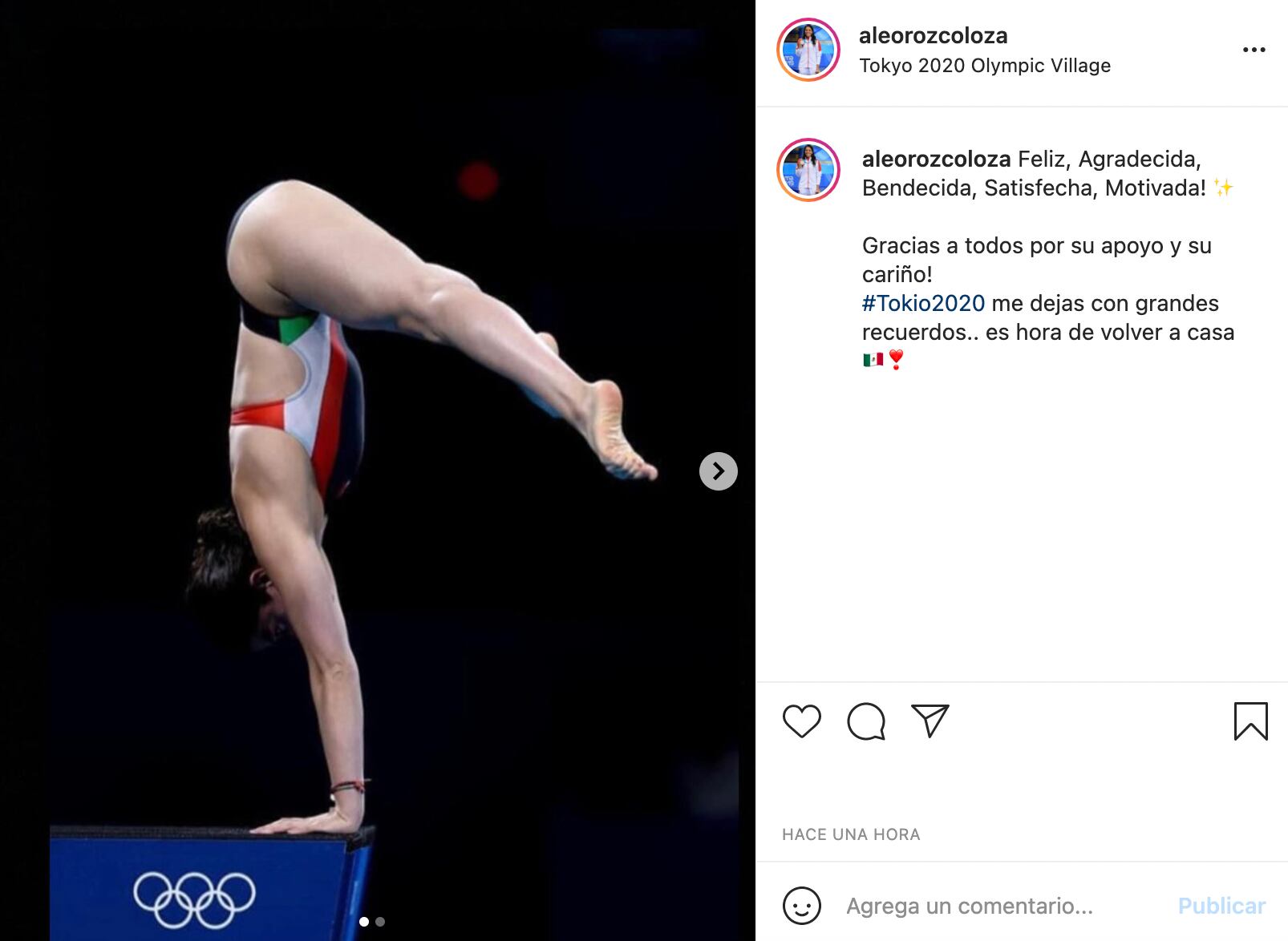 Mensaje de Alejandra Orozco