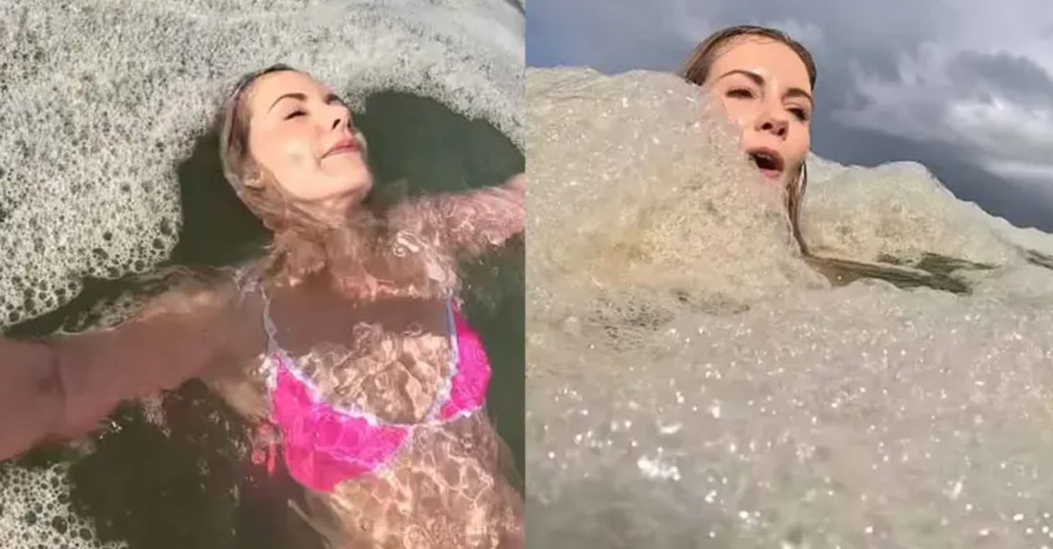 Michelle Sky Hayward nadó en aguas residuales sin saberlo y se volvió viral