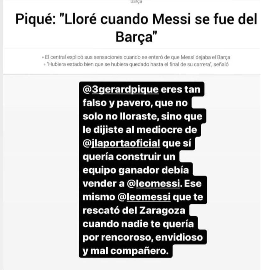 Un amigo cerca a Lionel Messi explotó en contra de Gerard Piqué.
