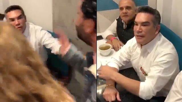 Confrontan a Alejandro Moreno tras marcha por el INE