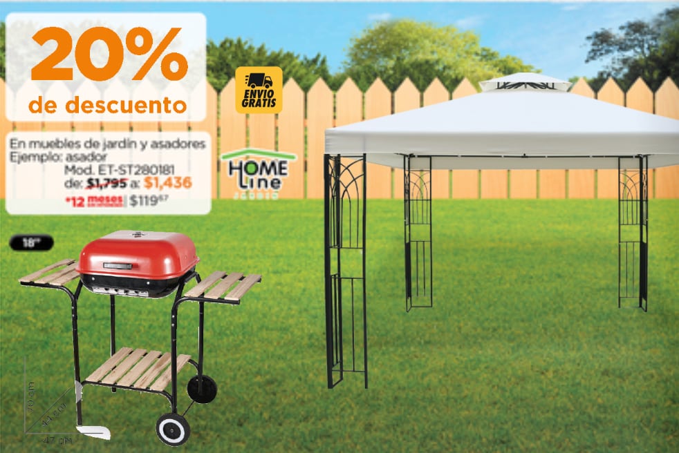 20% de descuento en muebles de jardín y asadores en las ofertas de Chedrahui