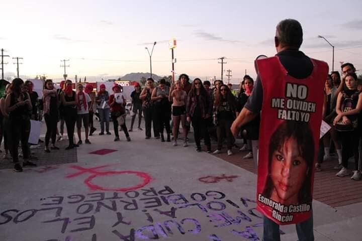 José Luis Castillo, padre de Esmeralda participó en la marcha realizada en Ciudad Juárez.
