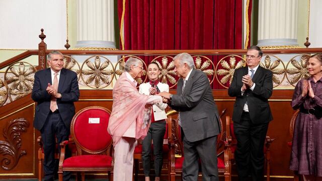 Se juntan las corcholatas de AMLO: Claudia Sheinbaum, Marcelo Ebrard y Adán Augusto acompañan al presidente en evento de Palacio Nacional