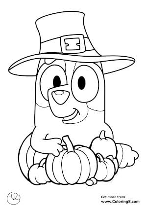Dibujos de Bluey otoño para colorear