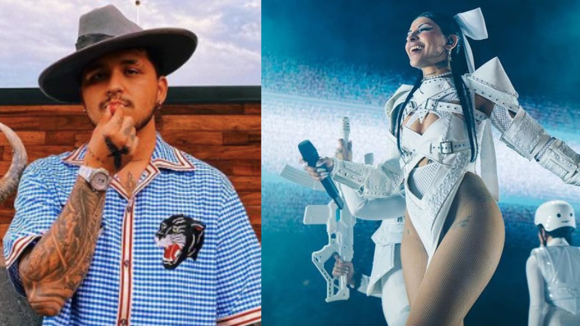 Christian Nodal y Cazzu.