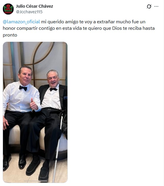 Julio César Chávez se despide de Eduardo Lamazón con emotivo mensaje.