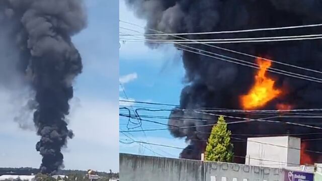 VIDEO: incendio en fábrica de Tlaxcala deja 2 intoxicados y evacuados