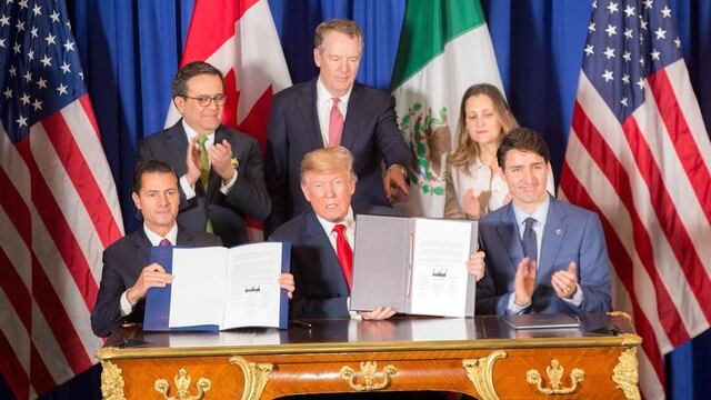 Firma del TMEC durante el sexenio de Enrique Peña Nieto