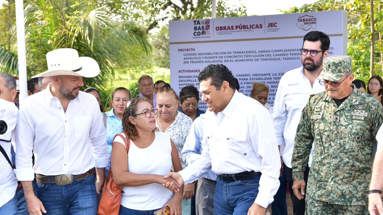 Javier May inicia construcción de puente en Tenosique y obras carreteras clave