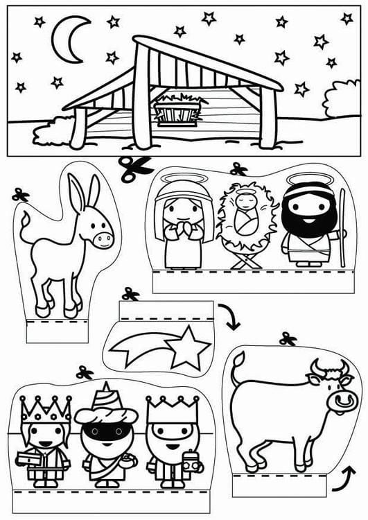 Dibujos de nacimiento de Navidad para colorear