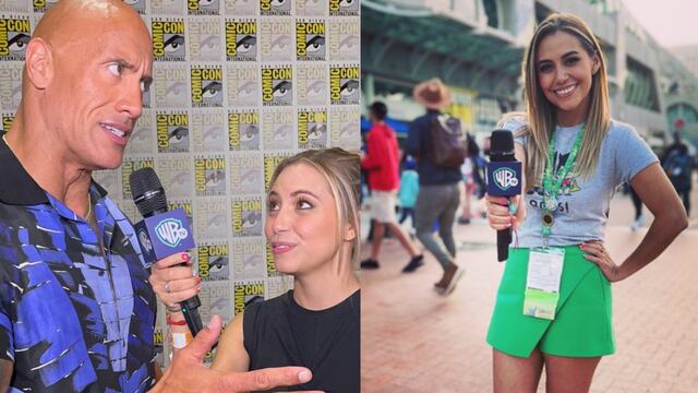 The Rock y la reportera mexicana Gaby Cam.