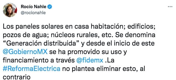 Tuit de Rocío Nahle