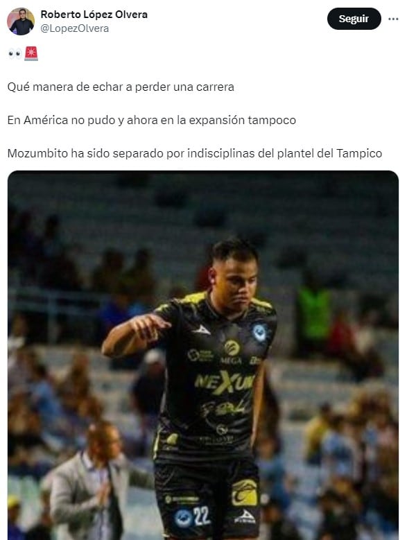 Mozumbito Martínez fue separado por indisciplinas