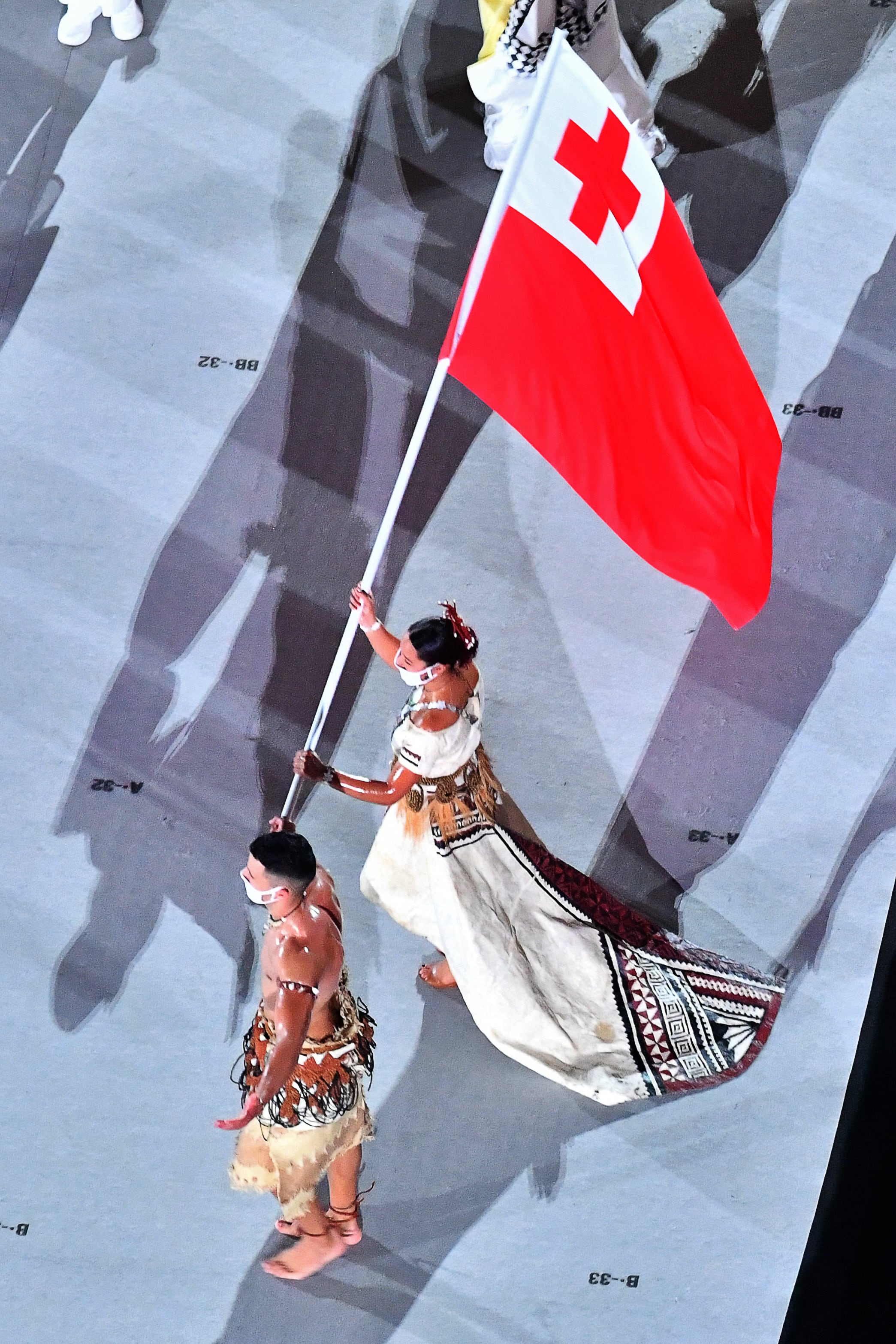 Abanderado y atleta Pita Taufatofua de Tonga