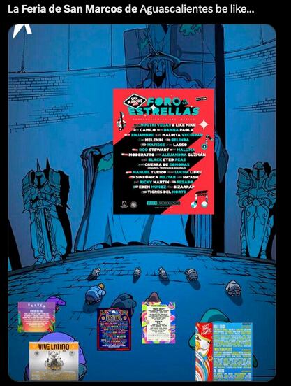Memes reaccionan a la cartelera oficial de la Feria de San Marcos 2023.
