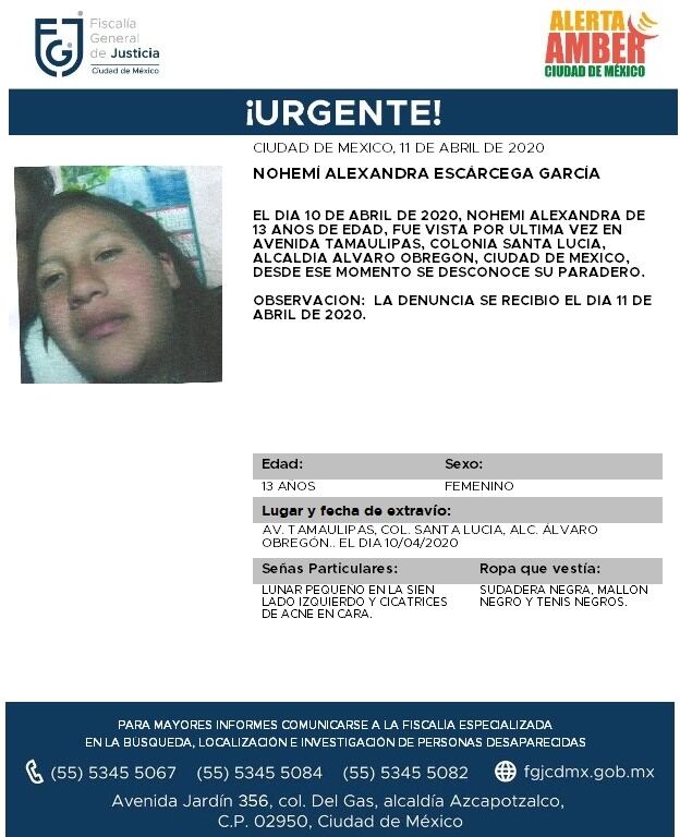 Ficha de búsqueda de Nohemí.