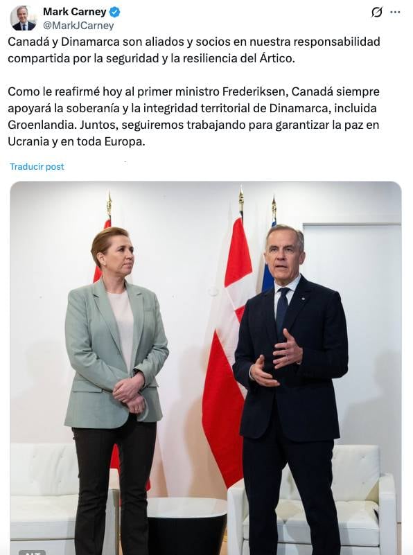 Canadá manifiesta apoyo a Dinamarca por la soberanía territorial de Groenlandia