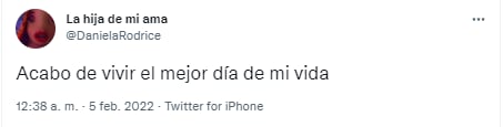 Daniela Rodrice el día que se comprometió.