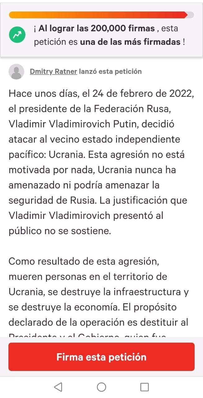 Petición de destitución de Vladímir Putin