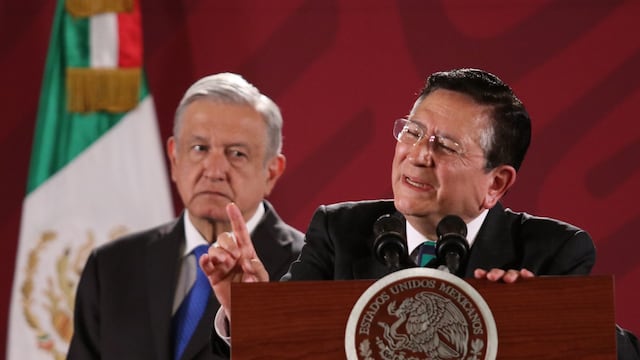 Andrés Manuel López Obrador, presidente de México, durante la conferencia matutina para contestar las preguntas de los representantes de los medios de comunicación.