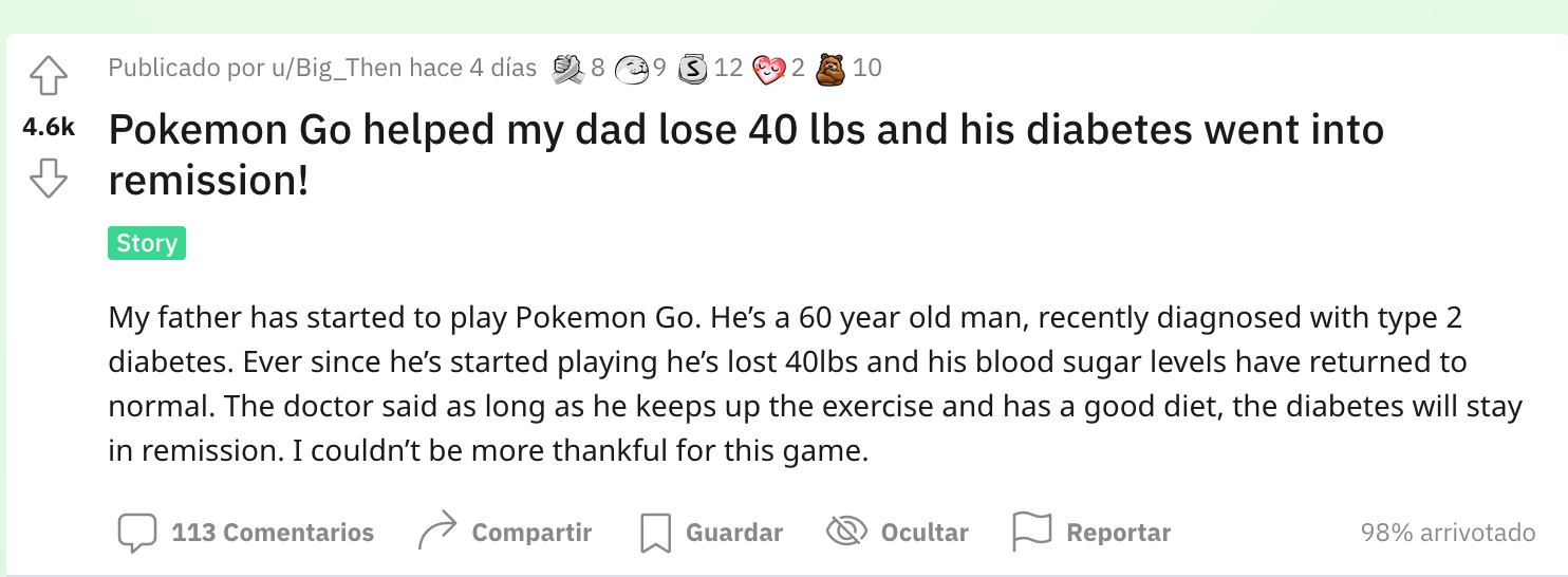 Testimonio en Reddit