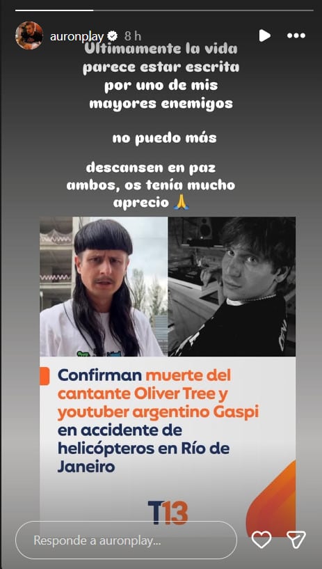 Auronplay se despide de Gaspi
