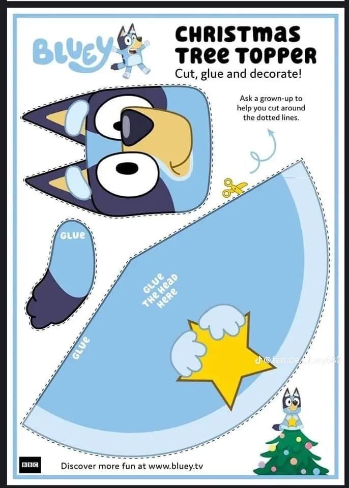 Estrella para árbol de Navidad de Bluey