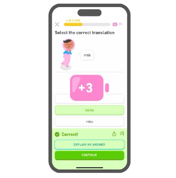 Contador de energía Duolingo