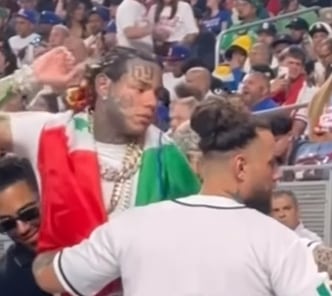 6ix9ine en estado de ebriedad en el clásico del Mundial de Beisbol.