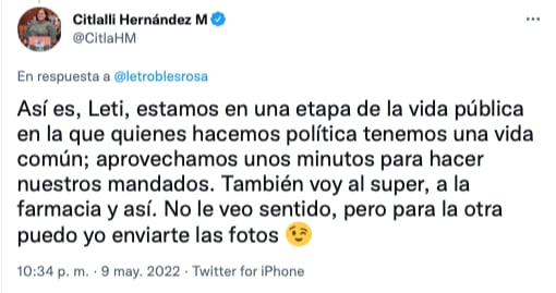 Citlalli Hernández se defiende por estar dentro de una Mac Store@CitlaHM