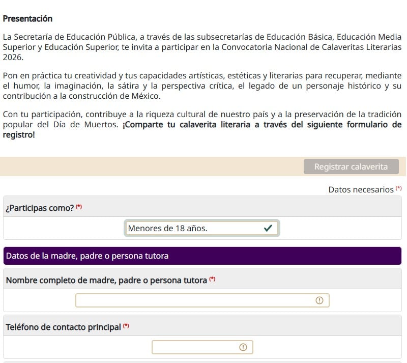 Concurso nacional de calaveritas literarias de la SEP: fechas y cómo registrarse