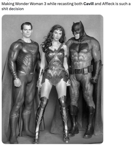 James Gunn esta siendo funado no querer a Henry Cavill pero sí regresar a Gal Gadot para Wonder Woman 3