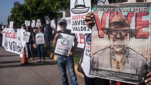 Protesta por el asesinato del periodista Javier Valdez.