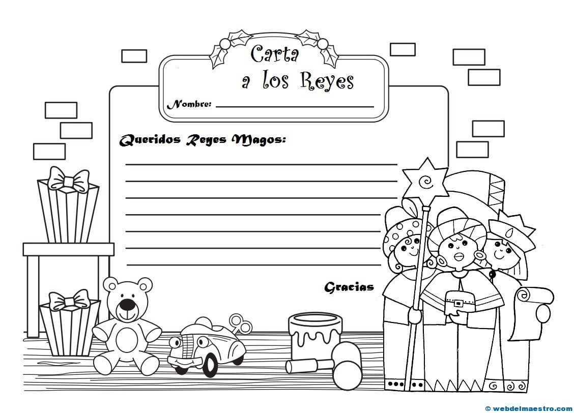 Carta a los Reyes Magos para colorear: 5 bonitas plantillas que puedes imprimir
