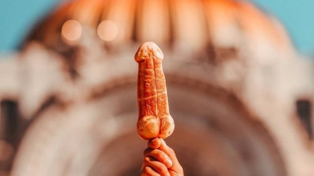 Waffle con forma de pene