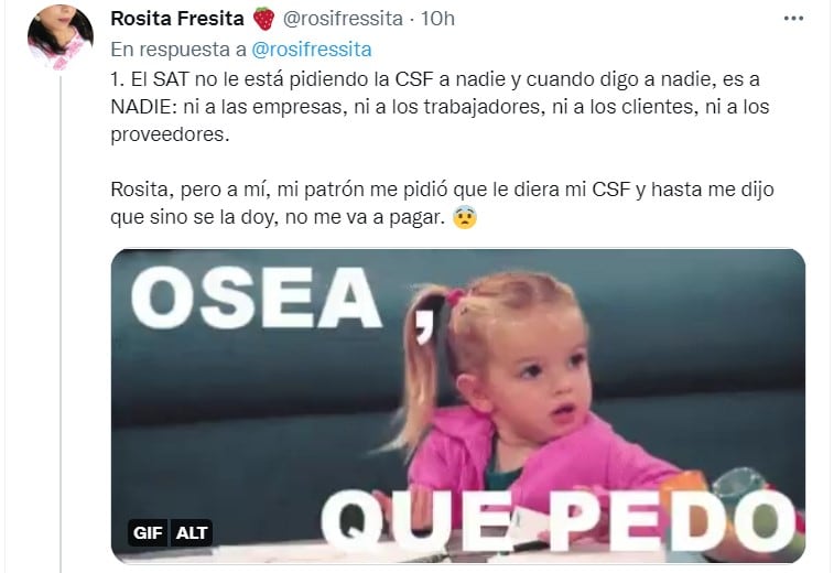 Hilo de Twitter sobre la Constancia de Situación Fiscal