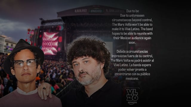Con The Mars Volta es el segundo headliner que cancela concierto para el Vive Latino 2026