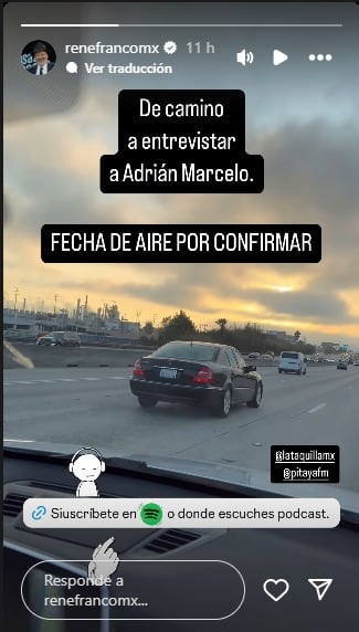 Captura de Pantalla René Franco entrevista a Adrián Marcelo