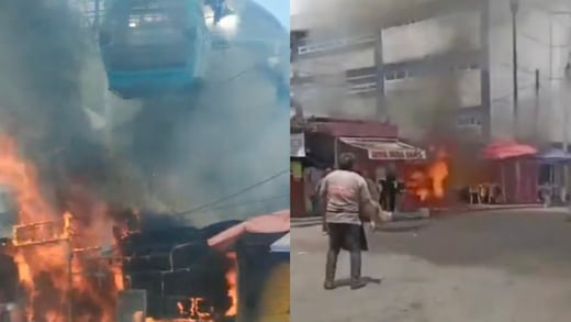 Así se vio el incendio en Ermita Zaragoza, Iztapalapa, por falla en manguera de gas LP