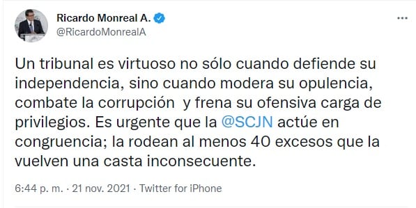 tuit Ricardo Monreal
