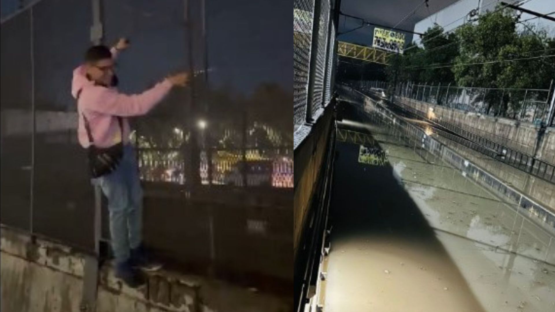 VIDEO: Usuarios del Metro CDMX treparon por la reja de la Línea A para salvarse de inundaciones