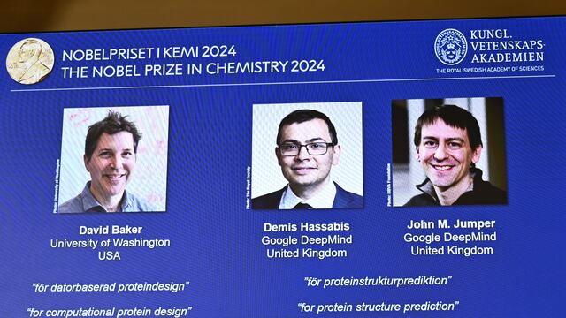 ¿Quién ganó el Premio Nobel de Química 2024? David Baker, John M. Jumper y Demis Hassabis