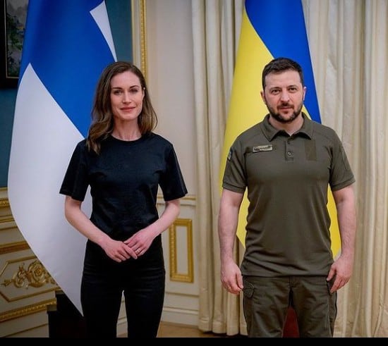 Sanna Marin, Volodímir Zelenski