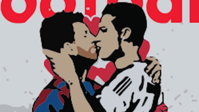 Ilustración de Lionel Messi y Cristiano Ronaldo.