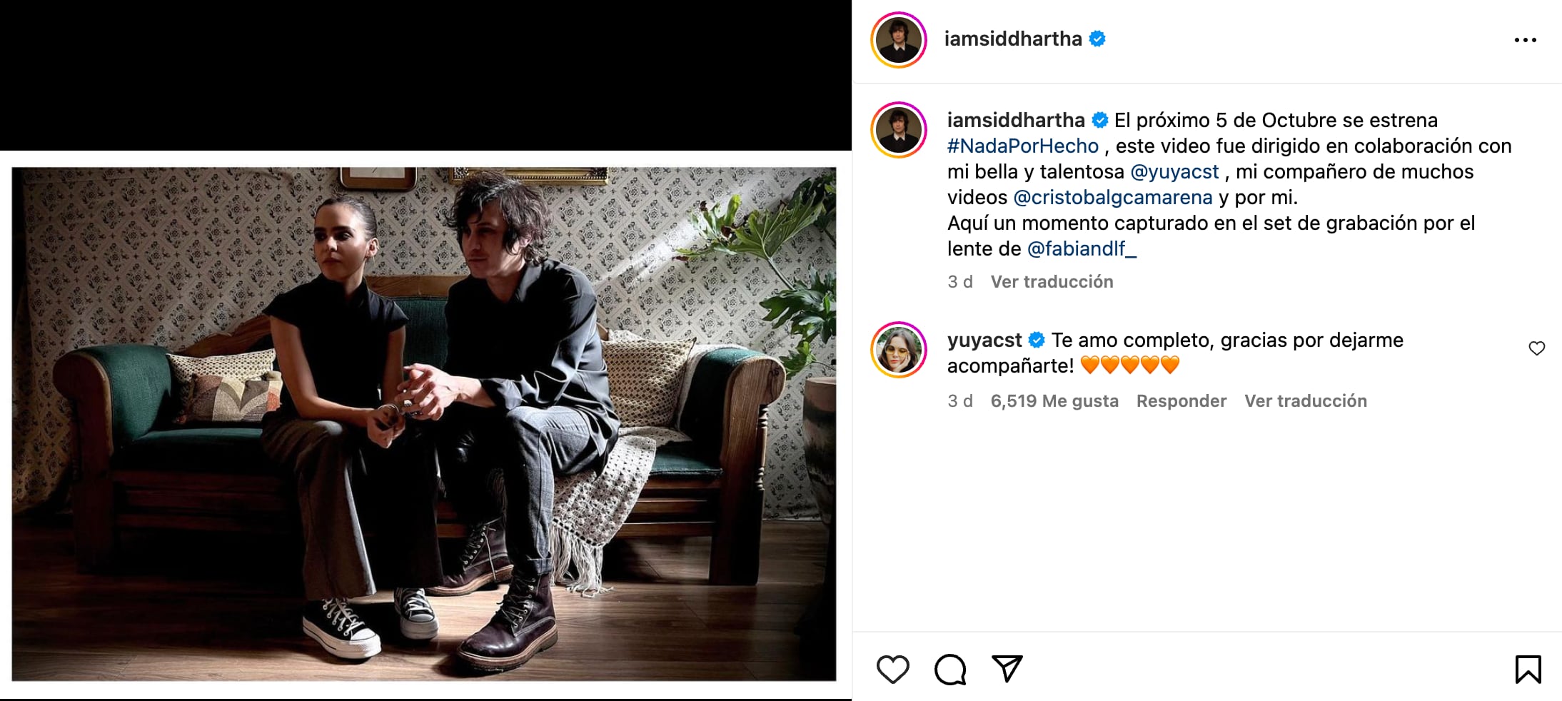 Siddhartha anuncia canción en colaboración con Yuya