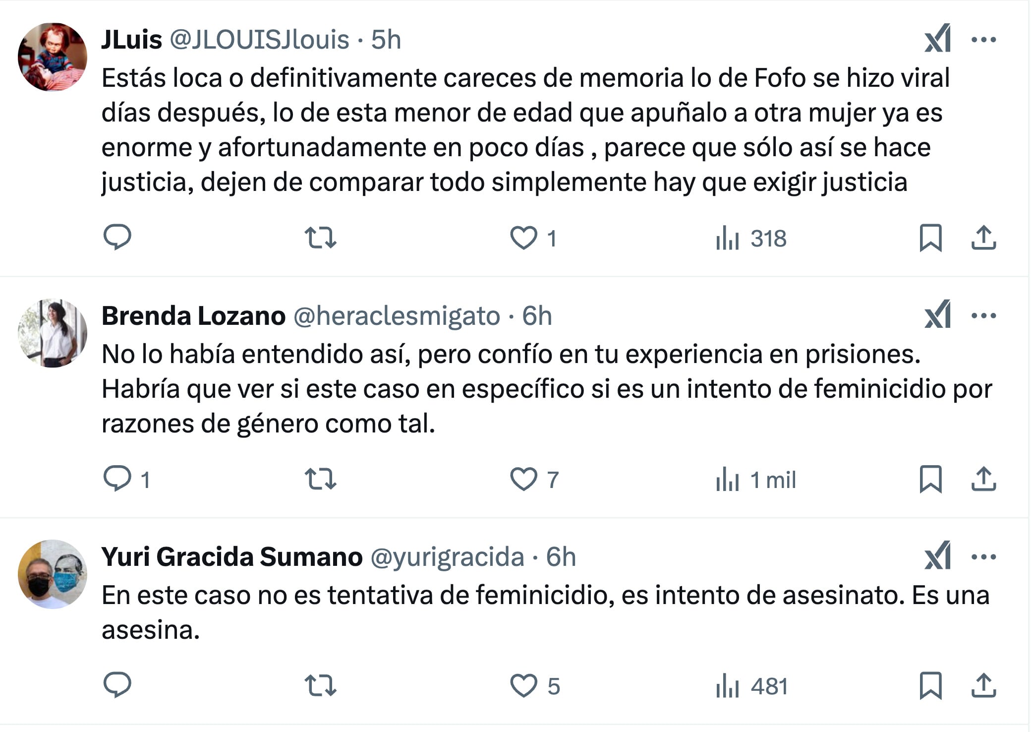 Saskia Niño de Rivera compara casos