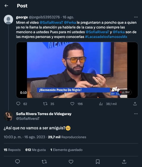 Sofía Rivera Torres responde con sarcasmo a los comentarios de Poncho de Nigris