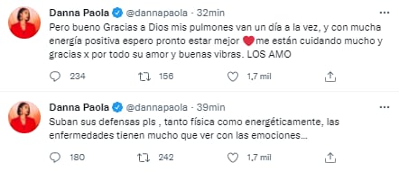 Danna Paola asocia emociones con enfermedad.