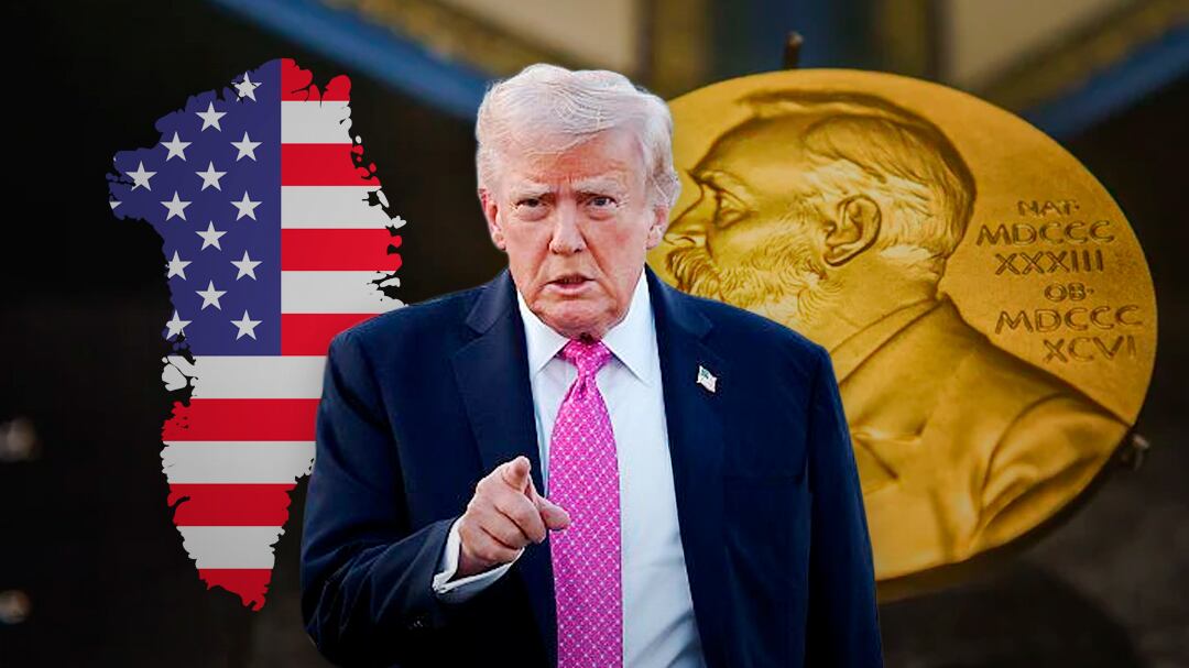 Trump critica al Nobel de la Paz y plantea control sobre Groenlandia